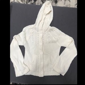 NWT-GIRL’S BUTTON DOWN KNIT SWEATER W/ HOOD SZ XL
